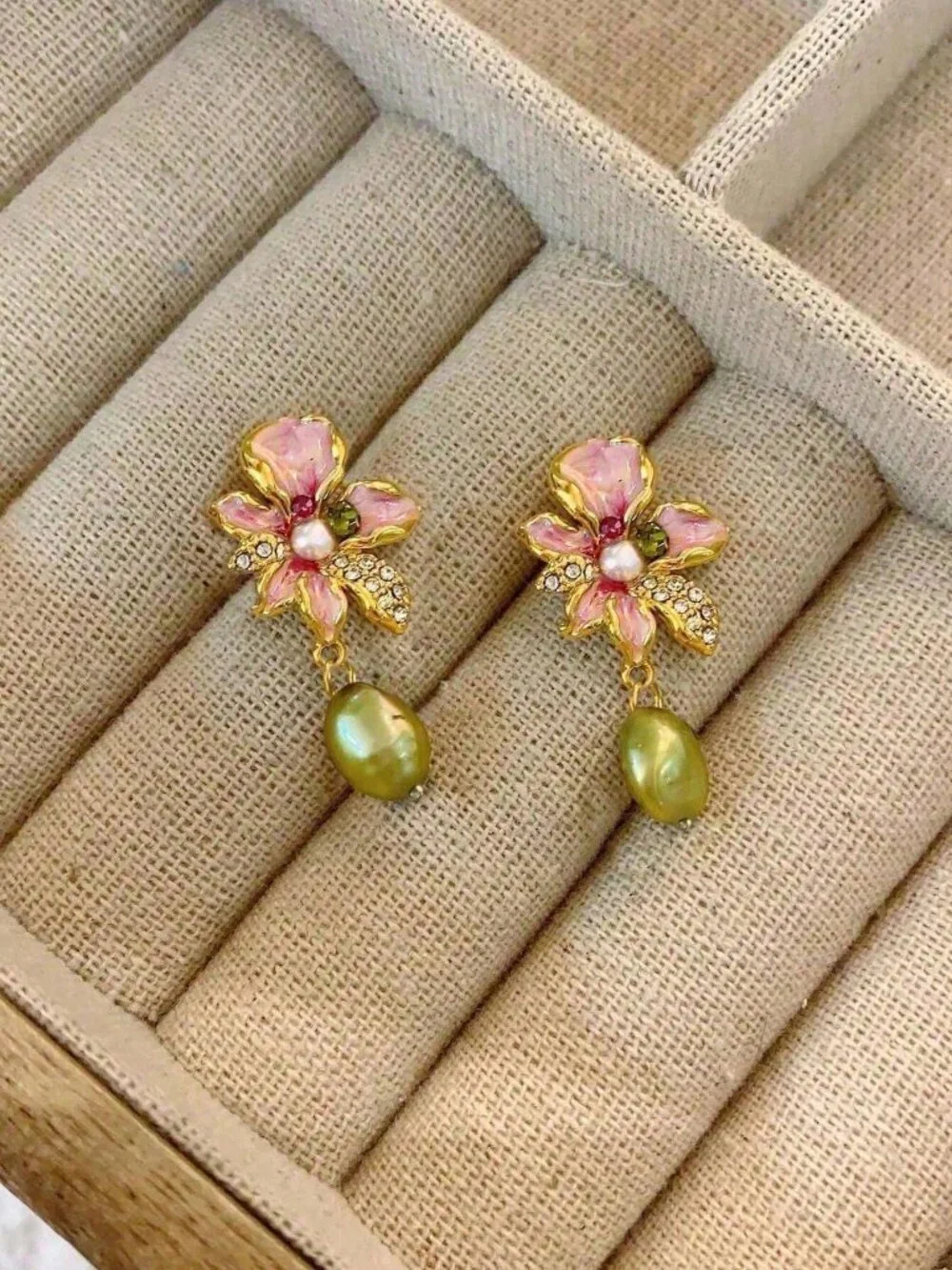 Multicolor Elegant Women's Faux Pearl Flower Earrings